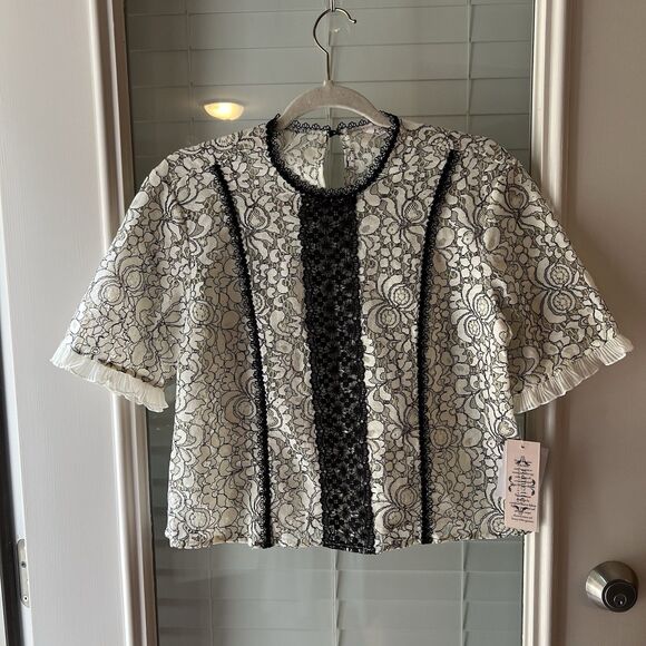 Nanette Lepore Women’s Top Small Lace  Cropped - Picture 1 of 4